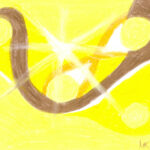 perle mayazeichen malerei ahau gelbe sonne, erfurt malerei, malerei ölkreide, malerei pastellkreide,spirituelle
