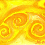 perle mayazeichen malerei cib gelber krieger, erfurt malerei, malerei acryl,spirituelle